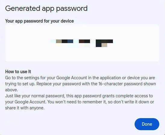 Generate App Password